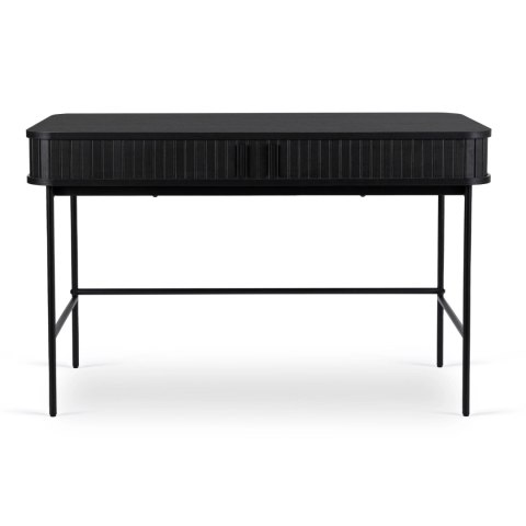 Biurko Rozsuwane TRISH 120 cm Czarne Ryflowane Nowoczesne Loft