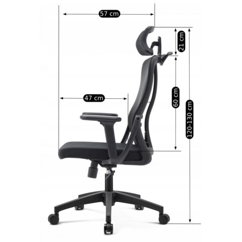 Fotel Obrotowy JULIET Ergonomiczny Czarny