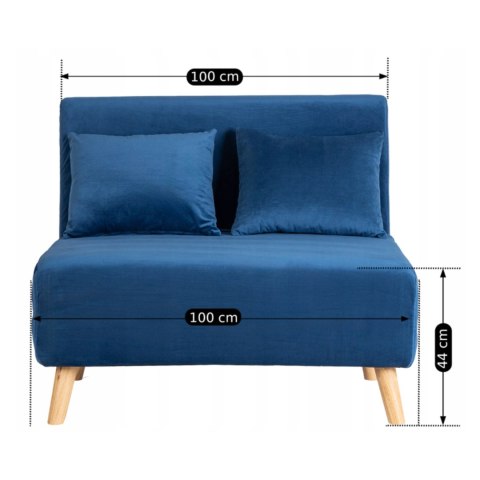 Fotel Rozkładany Dwuosobowy MARRY 2 Granatowy