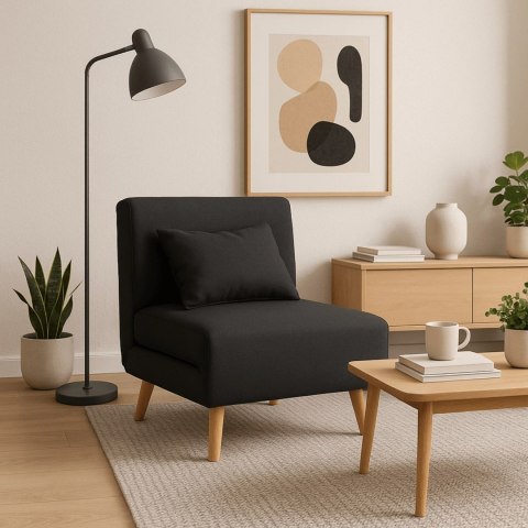 Fotel Rozkładany MARRY Czarny