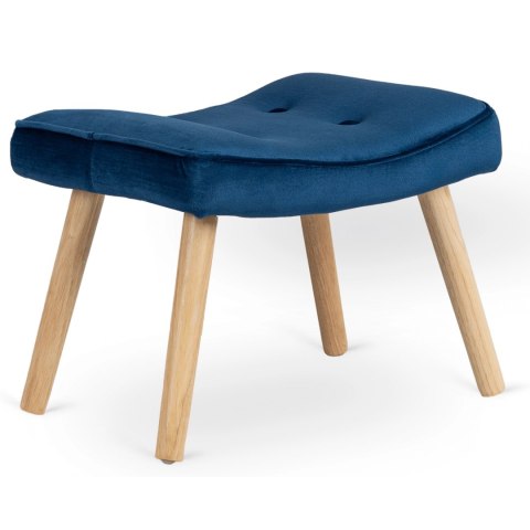 Fotel Wypoczynkowy LOZANO z Podnóżkiem Granatowy Welurowy