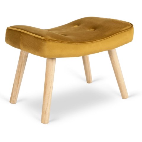 Fotel Wypoczynkowy LOZANO z Podnóżkiem Musztardowy Welurowy