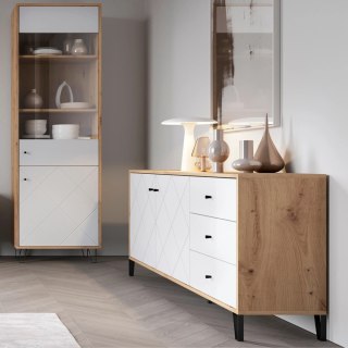 Komoda BACARDI 183 cm Dąb Artisan/Biała