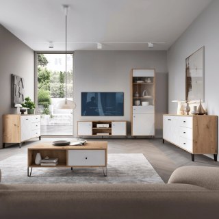 Komoda BACARDI 183 cm Dąb Artisan/Biała