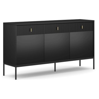 Komoda MARCOS 154 cm Ryflowana Czarna