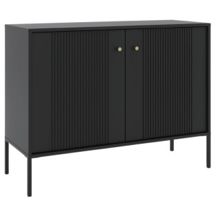 Komoda SOFT 104 cm Dwudrzwiowa Ryflowana Czarna