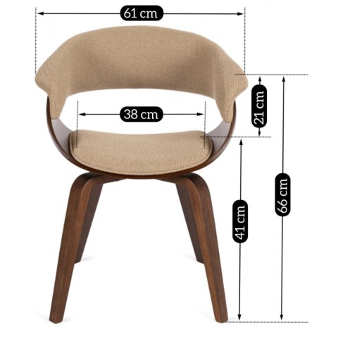 Krzesło GARY 2 Beżowe/Orzech