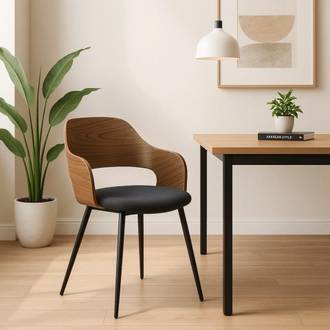 Krzesło ORBI Orzech/Czarne