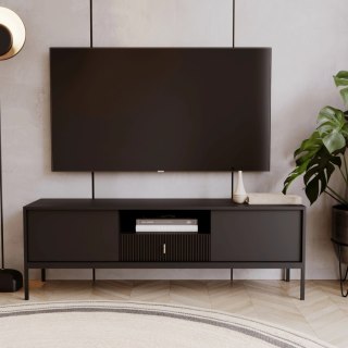 Szafka RTV MARCOS 154 cm Ryflowana Czarna