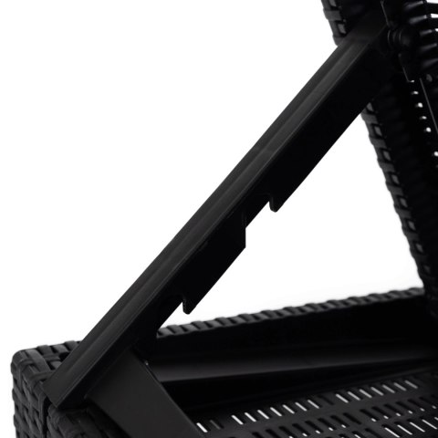 Fotel Ogrodowy Leżak LUIZJANA Technorattan Czarny/Szary