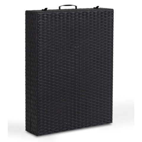 Fotel Ogrodowy Leżak LUIZJANA Technorattan Czarny/Szary