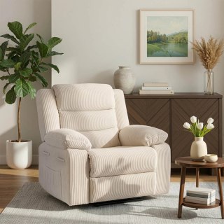 Fotel Rozkładany ARTURO Beżowy Sztruksowy