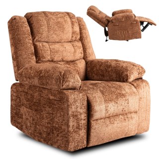 Fotel Rozkładany ARTURO Rudy Welurowy