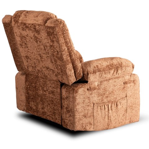 Fotel Rozkładany ARTURO Rudy Welurowy