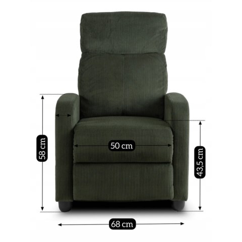Fotel Rozkładany DANNY Zielony Sztruksowy