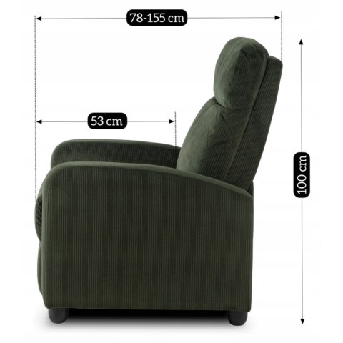Fotel Rozkładany DANNY Zielony Sztruksowy