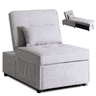 Fotel Rozkładany IBERIS 67 cm do Spania Szary