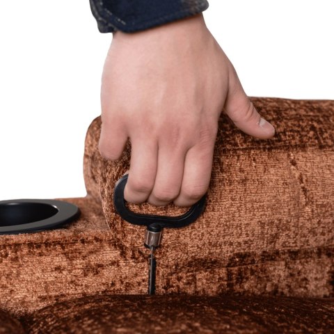 Fotel Rozkładany Masujący BOX Brązowy Welurowy