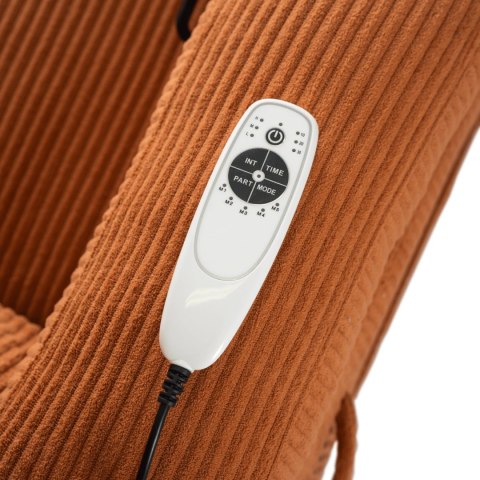 Fotel Rozkładany Masujący BOX Rudy Sztruksowy