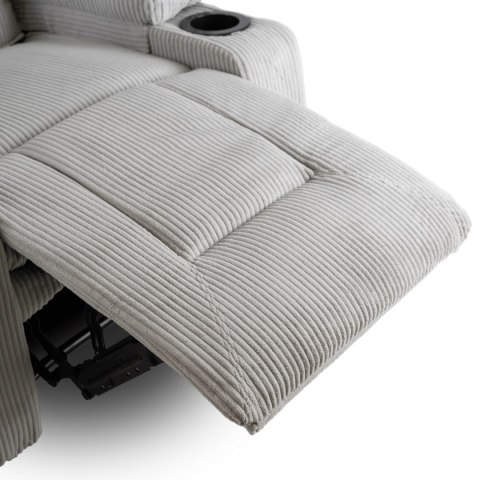 Fotel Rozkładany Masujący BOX Szary Sztruksowy