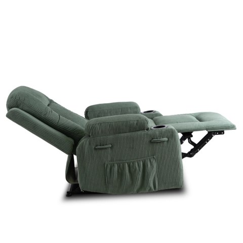 Fotel Rozkładany Masujący BOX Zielony Sztruksowy