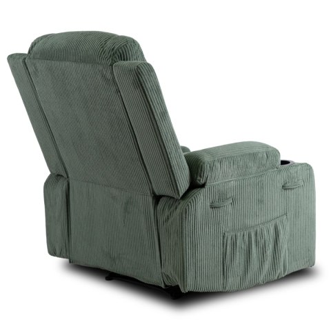 Fotel Rozkładany Masujący BOX Zielony Sztruksowy