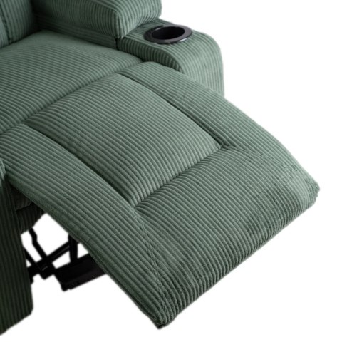 Fotel Rozkładany Masujący BOX Zielony Sztruksowy