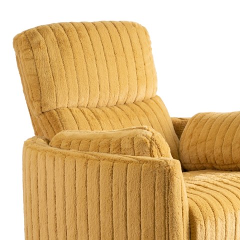 Fotel Rozkładany RAUL Musztardowy Tkanina Pluszowa