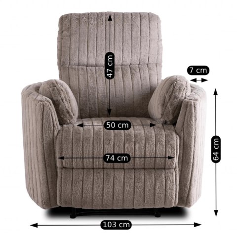 Fotel Rozkładany z Podnóżkiem RAUL Szary Nowoczesny