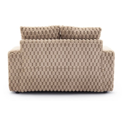 Fotel Wypoczynkowy Sofa KOBEL Brązowy Pluszowy Nowoczesny