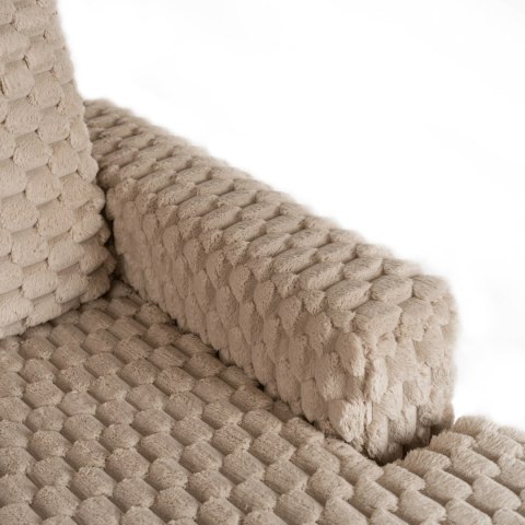 Fotel Wypoczynkowy Sofa KOBEL Brązowy Pluszowy Nowoczesny