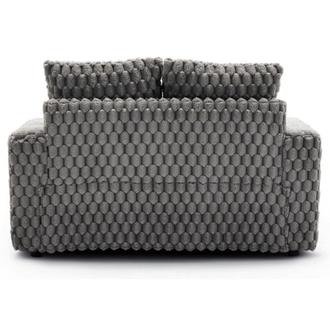 Fotel Wypoczynkowy Sofa KOBEL Szary Pluszowy Nowoczesny