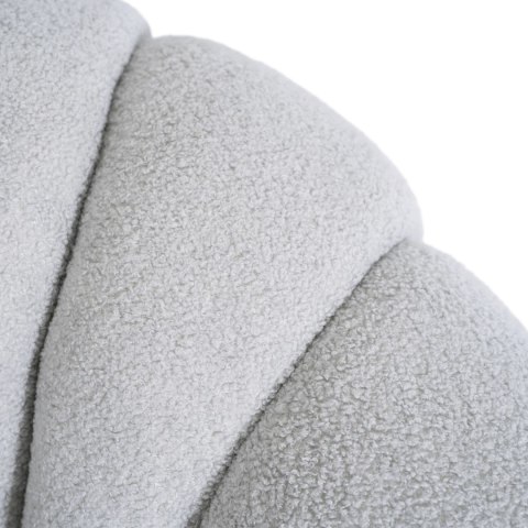 Fotel Wypoczynkowy Obrotowy PETTIT z Pufą Szary Boucle