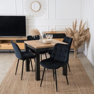 Krzesło CHRIS Czarne Welurowe