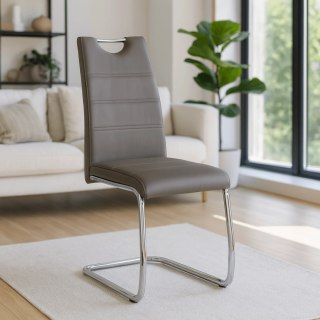 Krzesło LOPEZ Szare Ekoskóra