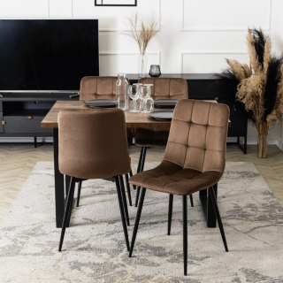 Krzesło PERU Brązowe Welurowe