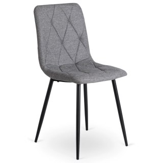 Krzesło Tapicerowane do Salonu ROBIN 2 Szare Nowoczesne Loft