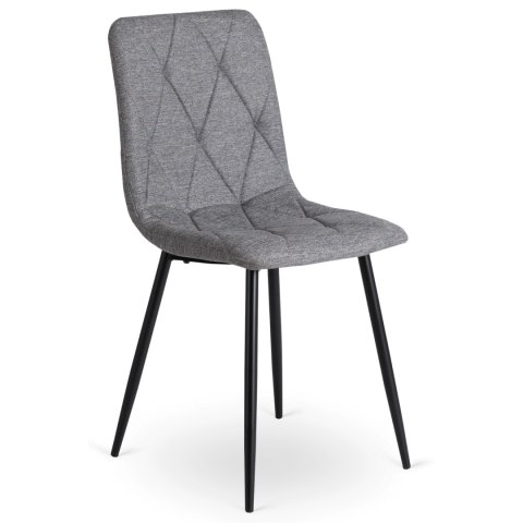 Krzesło Tapicerowane do Salonu ROBIN 2 Szare Nowoczesne Loft
