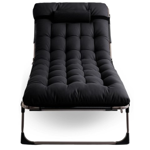 Leżak Ogrodowy Łóżko Polowe VENUS Czarne