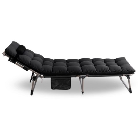 Leżak Ogrodowy Łóżko Polowe VENUS Czarne