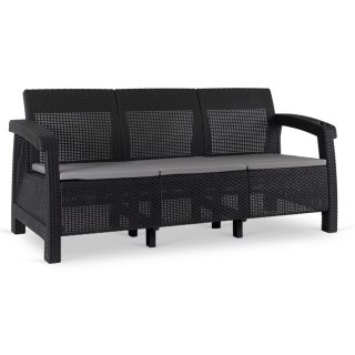 Sofa Ogrodowa FLINT Technorattan Czarna