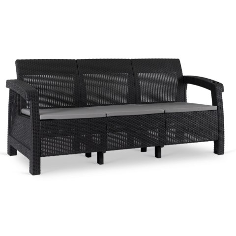 Sofa Ogrodowa FLINT Technorattan Czarna