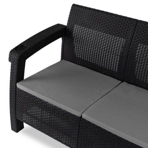 Sofa Ogrodowa FLINT Technorattan Czarna