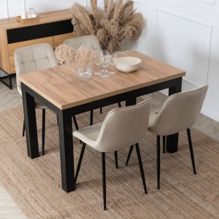 Stół SKUBI Rozkładany 120-160 cm Dąb Craft/Czarny