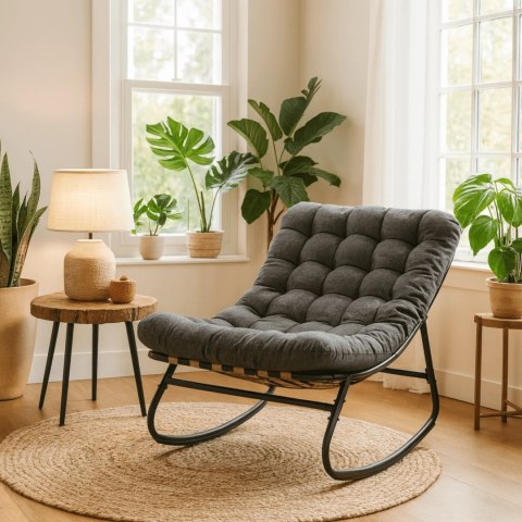 Fotel Bujany Ogrodowy AURORA na Płozach Szary Nowoczesny