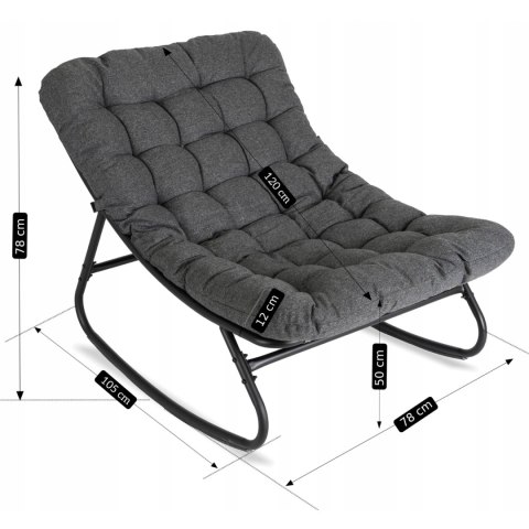 Fotel Bujany Ogrodowy AURORA na Płozach Szary Nowoczesny