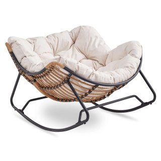 Fotel Bujany Ogrodowy ELTON na Płozach Beżowy Nowoczesny