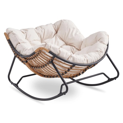 Fotel Bujany Ogrodowy ELTON na Płozach Beżowy Nowoczesny