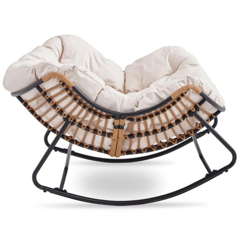 Fotel Bujany Ogrodowy ELTON na Płozach Beżowy Nowoczesny