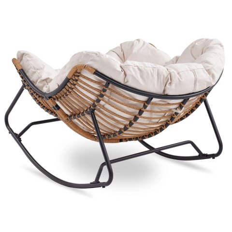 Fotel Bujany Ogrodowy ELTON na Płozach Beżowy Nowoczesny